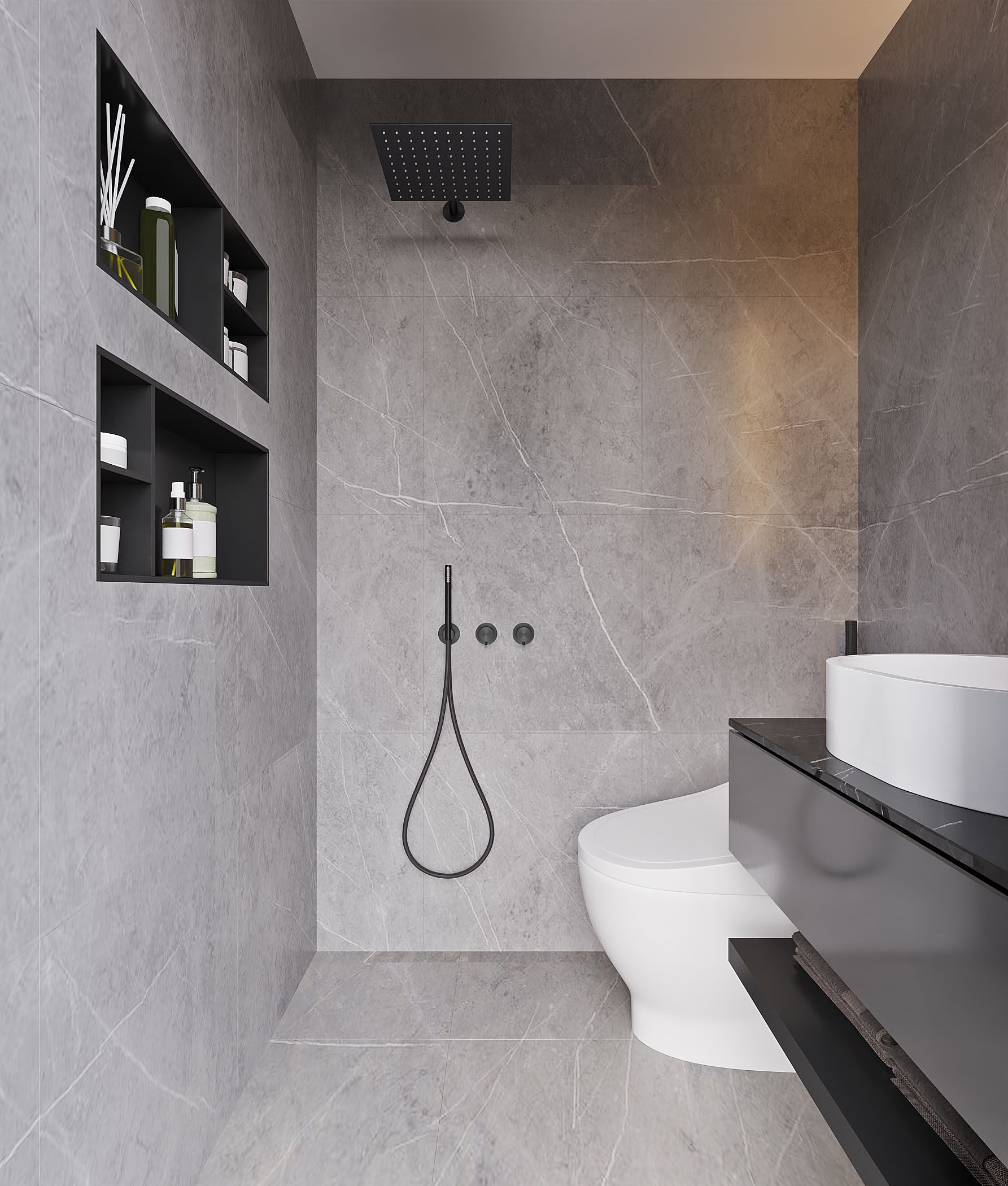 tht architects - Nhà chị Ngân Châu Đốc - WC phòng ngủ khách 02